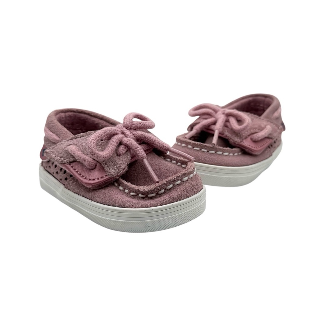 Sperry Girls Pink Toddler Blue Fish Crib‎ Top Sider Memory Foam Boat Shoes (1M)